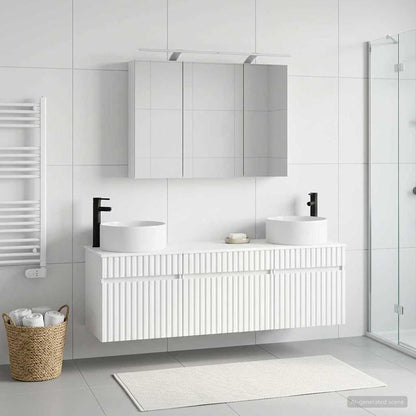 vidaXL Bathroom Cabinet Set 4 pcs White Engineered Wood