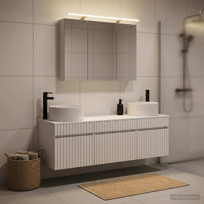 vidaXL Bathroom Cabinet Set 4 pcs White Engineered Wood
