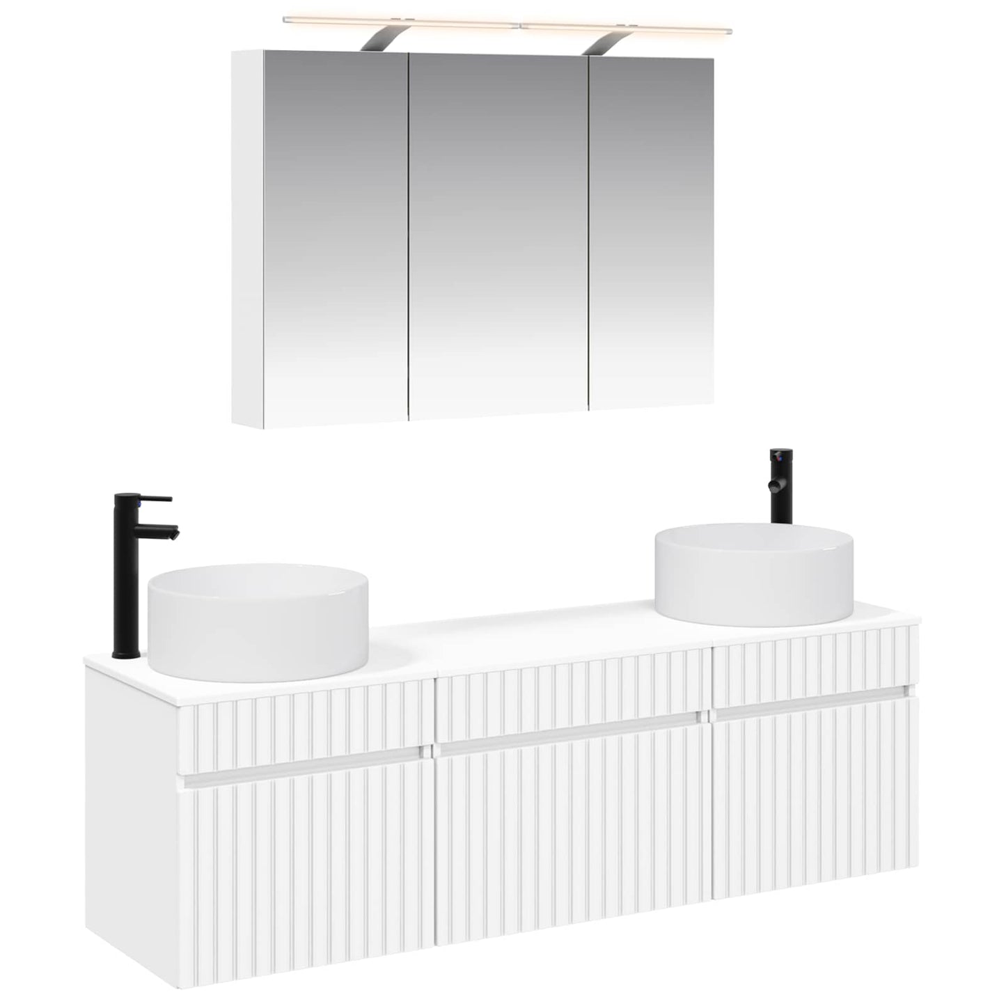 vidaXL Bathroom Cabinet Set 4 pcs White 100 x 14.5 x 70 cm