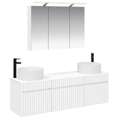 vidaXL Bathroom Cabinet Set 4 pcs White 100 x 14.5 x 70 cm