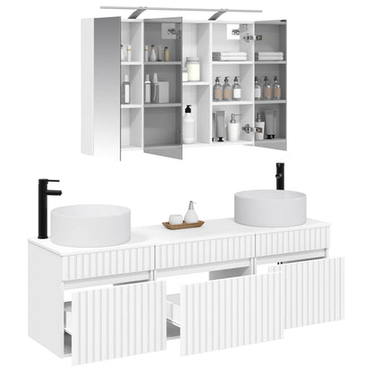 vidaXL Bathroom Cabinet Set 4 pcs White 100 x 14.5 x 70 cm