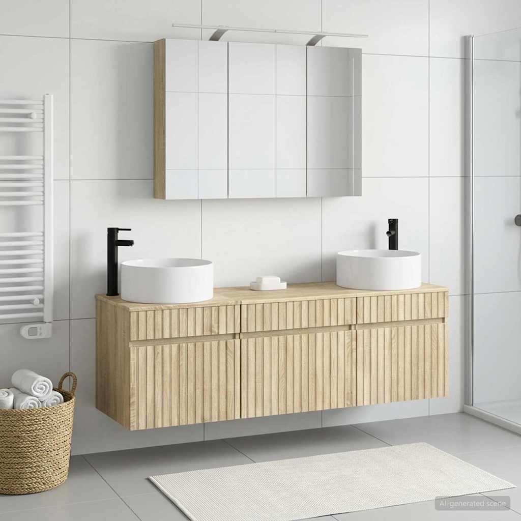vidaXL Bathroom Cabinet Set 4 pcs Sonoma Oak Engineered Wood