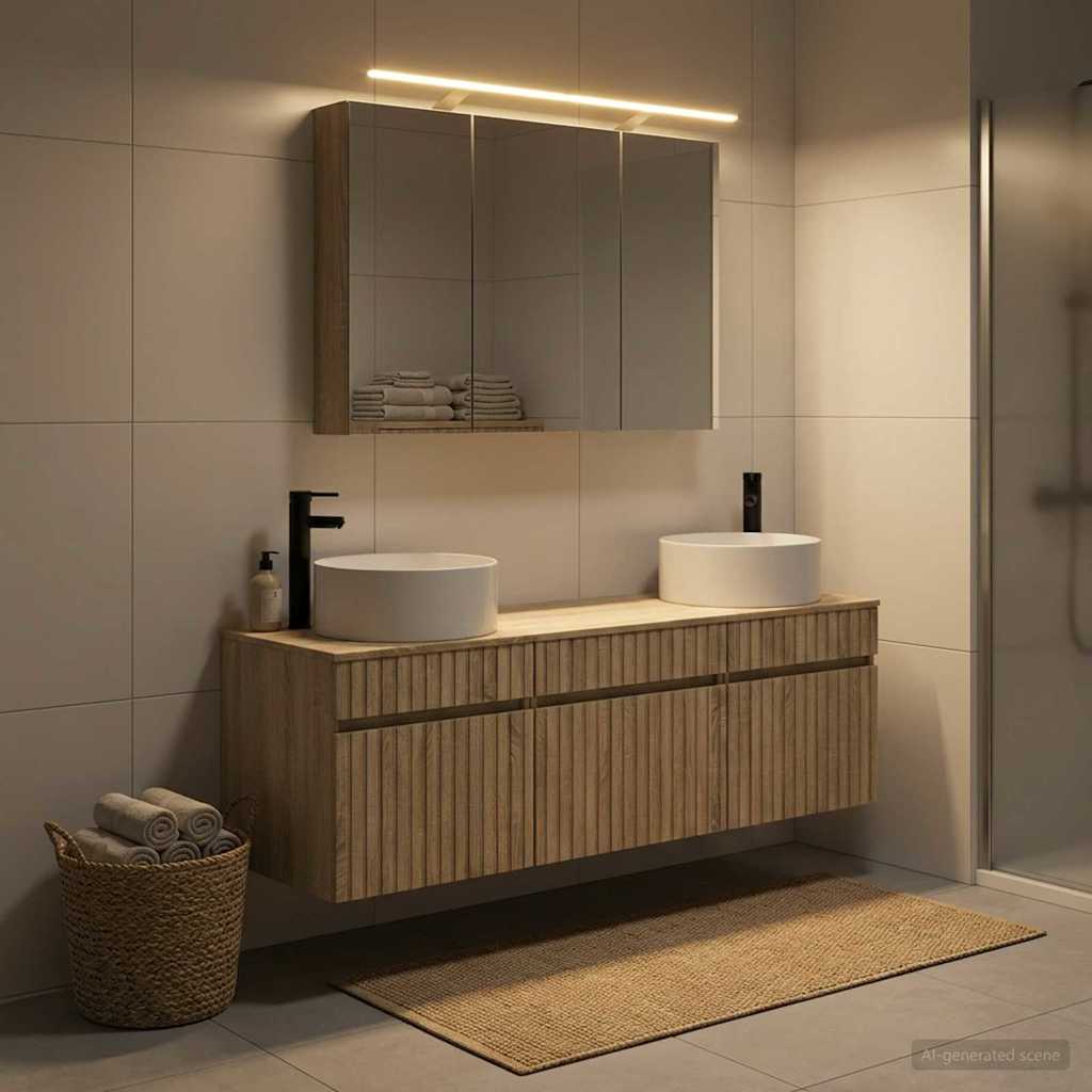 vidaXL Bathroom Cabinet Set 4 pcs Sonoma Oak Engineered Wood