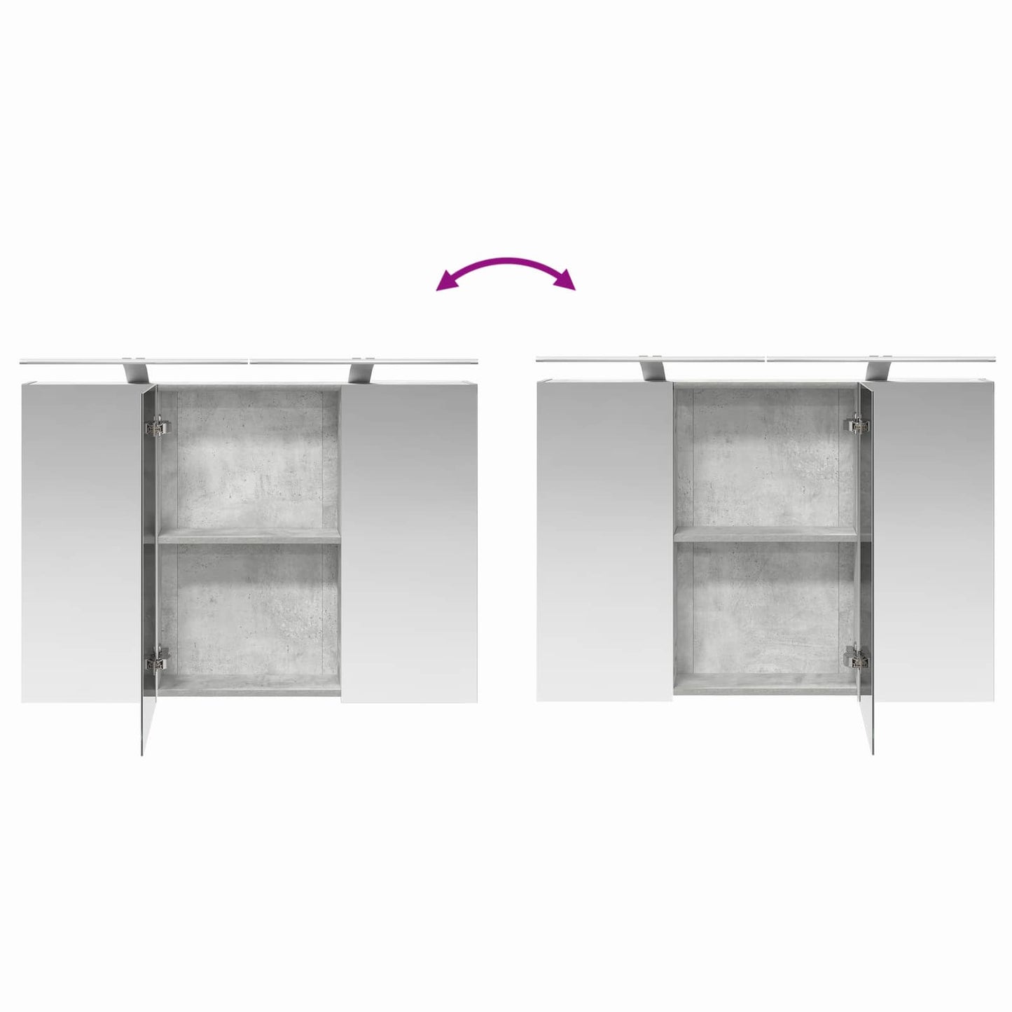 vidaXL Bathroom Cabinet Set 4 pcs Concrete Grey 100 x 14.5 x 70 cm