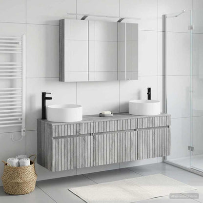 vidaXL Bathroom Cabinet Set 4 pcs Grey Sonoma Engineered Wood