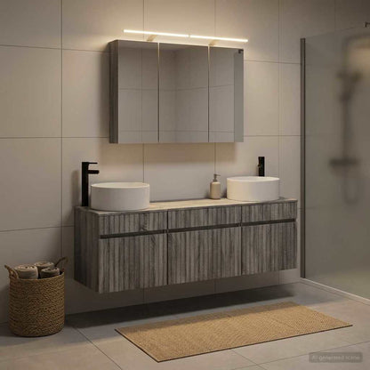vidaXL Bathroom Cabinet Set 4 pcs Grey Sonoma Engineered Wood