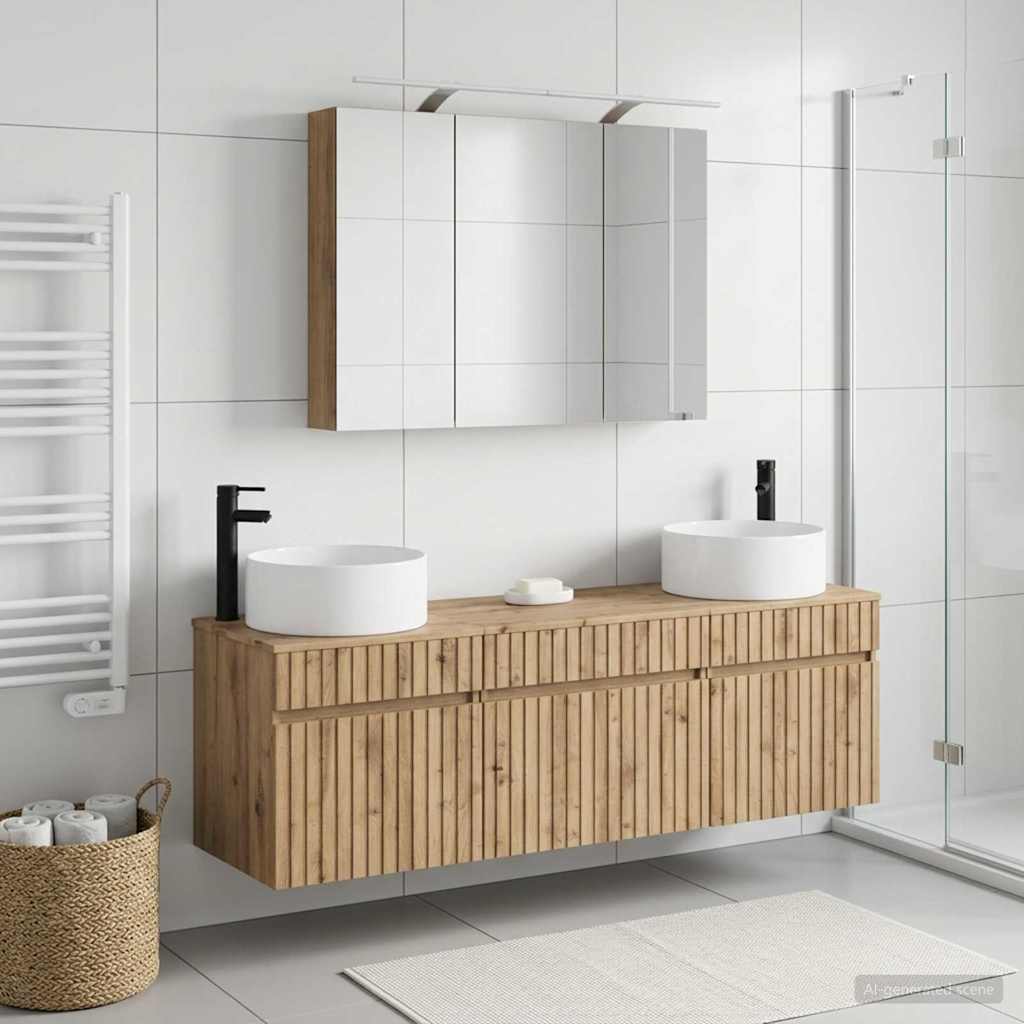 vidaXL Bathroom Cabinet Set 4 pcs Artisan Oak Engineered Wood