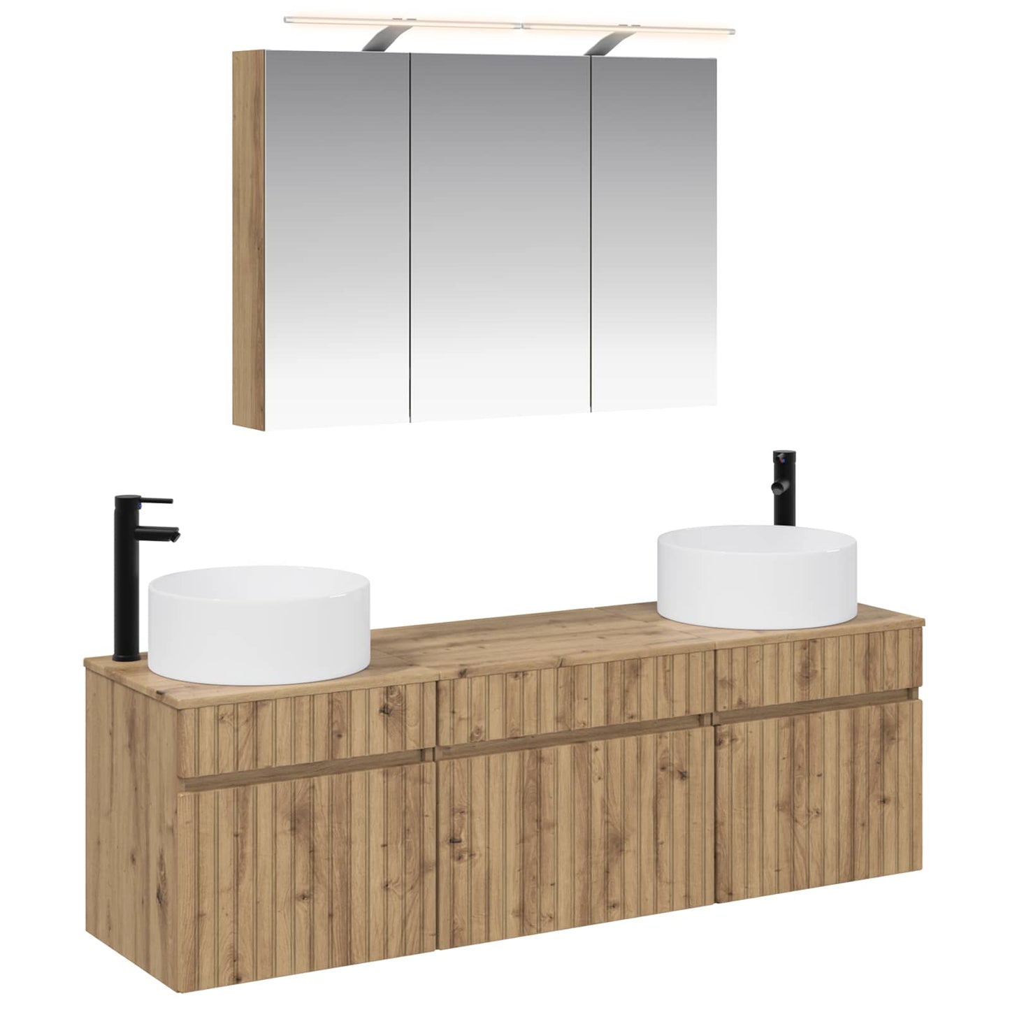 vidaXL Bathroom Cabinet Set 4 pcs Artisan Oak 100 x 14.5 x 70 cm