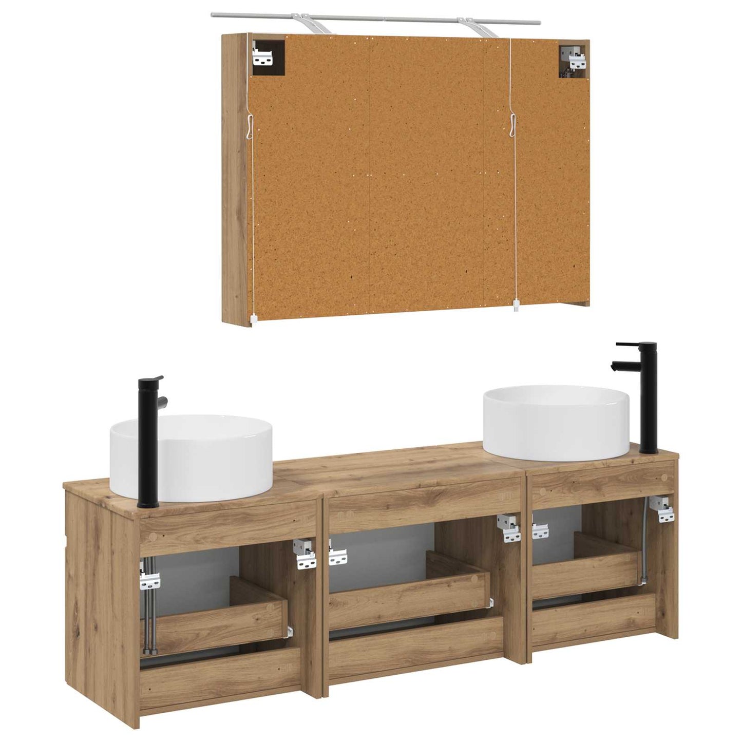 vidaXL Bathroom Cabinet Set 4 pcs Artisan Oak 100 x 14.5 x 70 cm