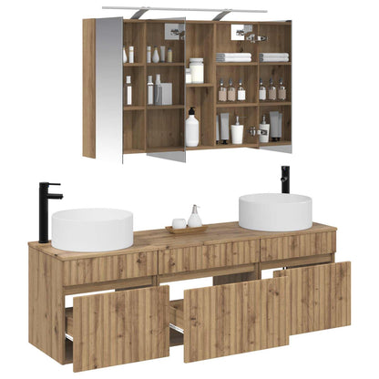 vidaXL Bathroom Cabinet Set 4 pcs Artisan Oak 100 x 14.5 x 70 cm