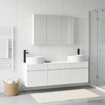 vidaXL Bathroom Cabinet Set 4 pcs White Engineered Wood