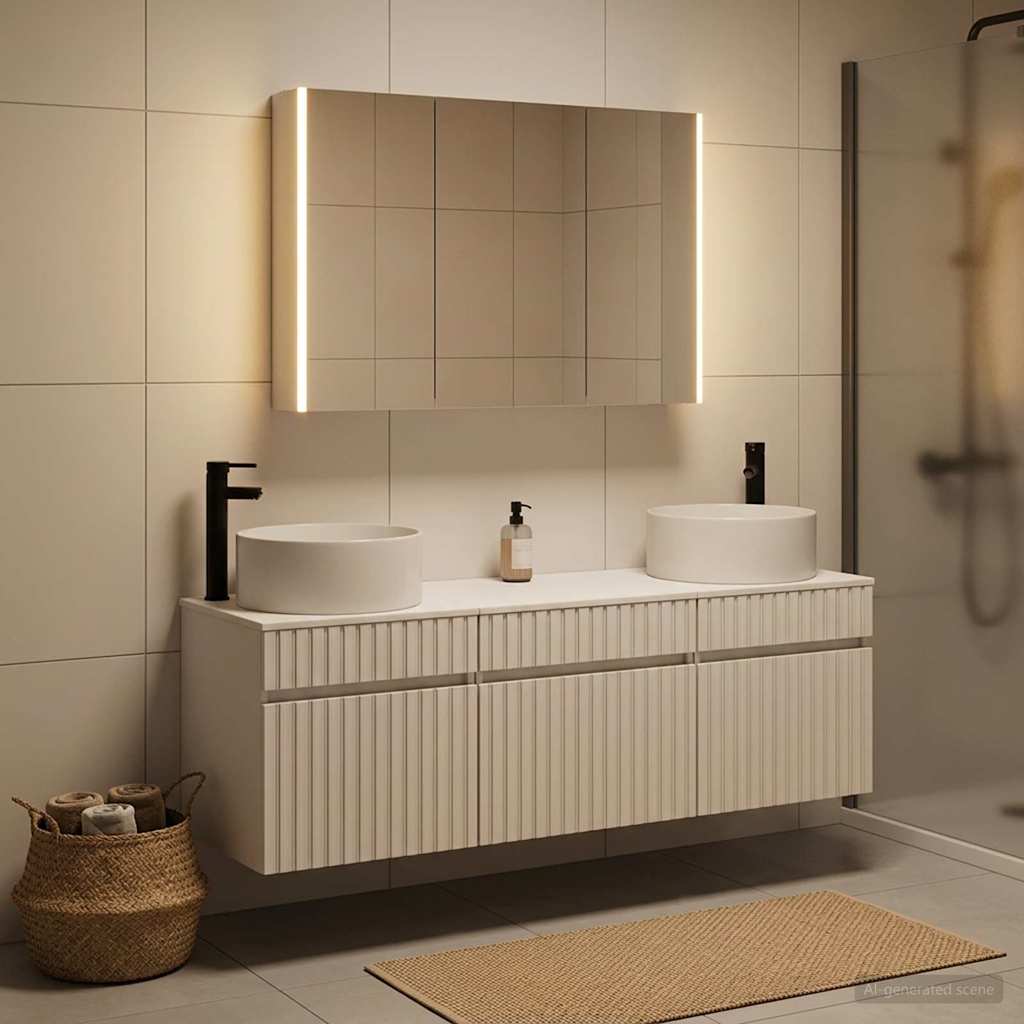 vidaXL Bathroom Cabinet Set 4 pcs White Engineered Wood