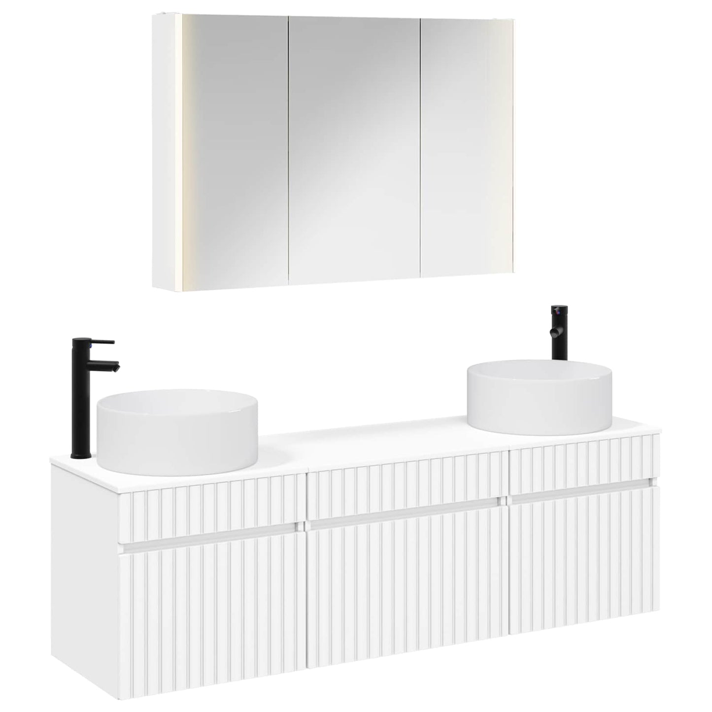 vidaXL Bathroom Cabinet Set 4 pcs White 103.5 x 15.5 x 70 cm