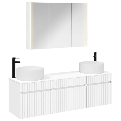 vidaXL Bathroom Cabinet Set 4 pcs White 103.5 x 15.5 x 70 cm