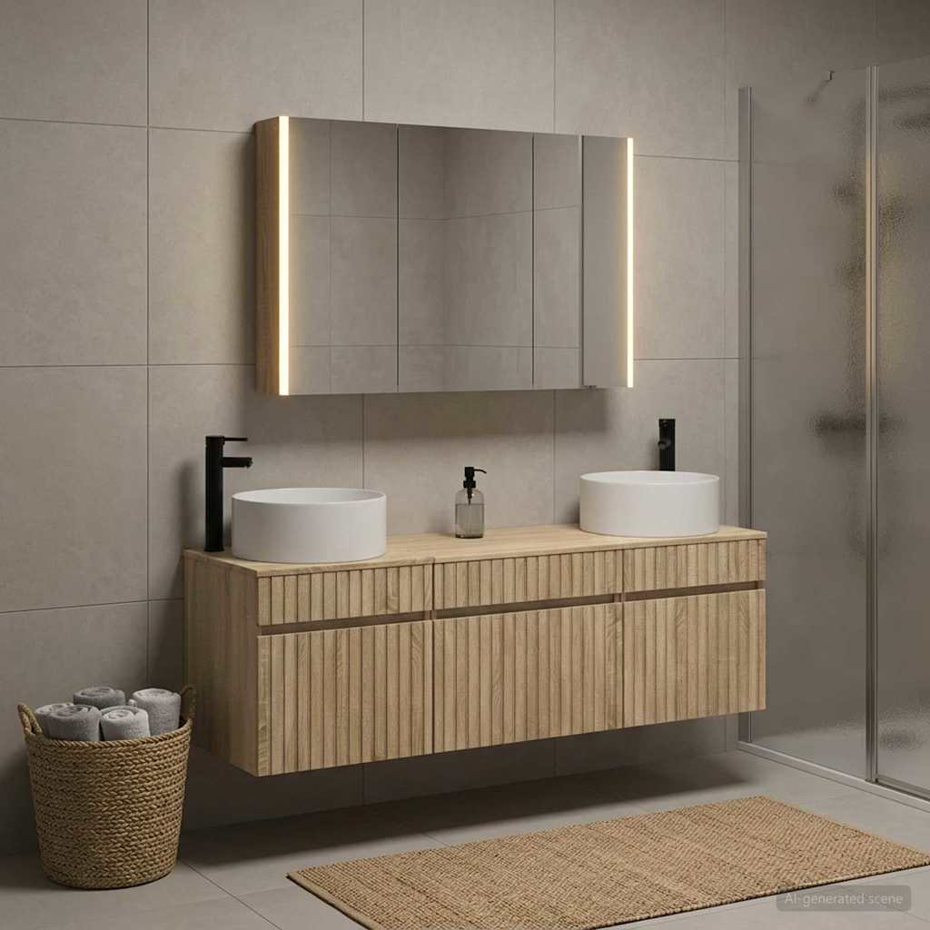 vidaXL Bathroom Cabinet Set 4 pcs Sonoma Oak Engineered Wood