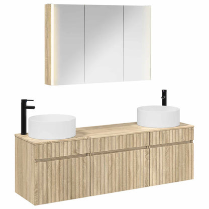 vidaXL Bathroom Cabinet Set 4 pcs Sonoma Oak 103.5 x 15.5 x 70 cm