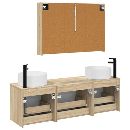 vidaXL Bathroom Cabinet Set 4 pcs Sonoma Oak 103.5 x 15.5 x 70 cm