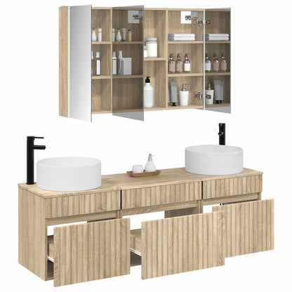 vidaXL Bathroom Cabinet Set 4 pcs Sonoma Oak 103.5 x 15.5 x 70 cm