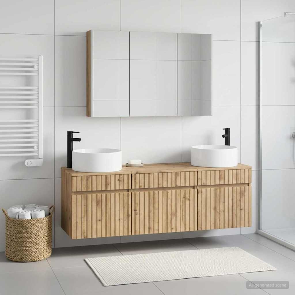 vidaXL Bathroom Cabinet Set 4 pcs Artisan Oak Engineered Wood