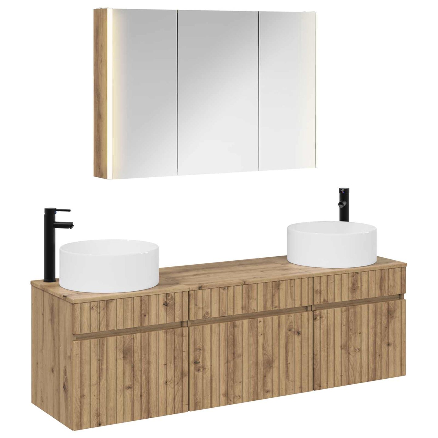 vidaXL Bathroom Cabinet Set 4 pcs Artisan Oak Engineered Wood