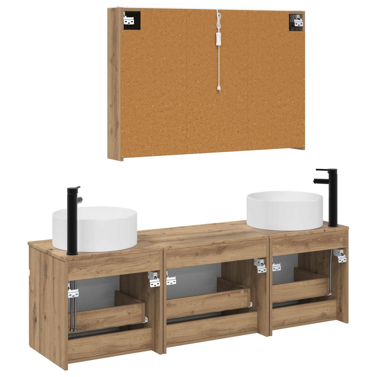 vidaXL Bathroom Cabinet Set 4 pcs Artisan Oak Engineered Wood