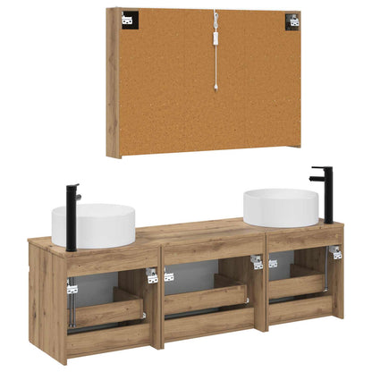 vidaXL Bathroom Cabinet Set 4 pcs Artisan Oak Engineered Wood