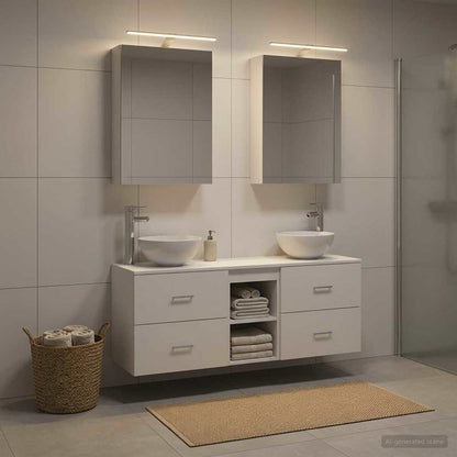 vidaXL Bathroom Cabinet Set 5 pcs White Engineered Wood