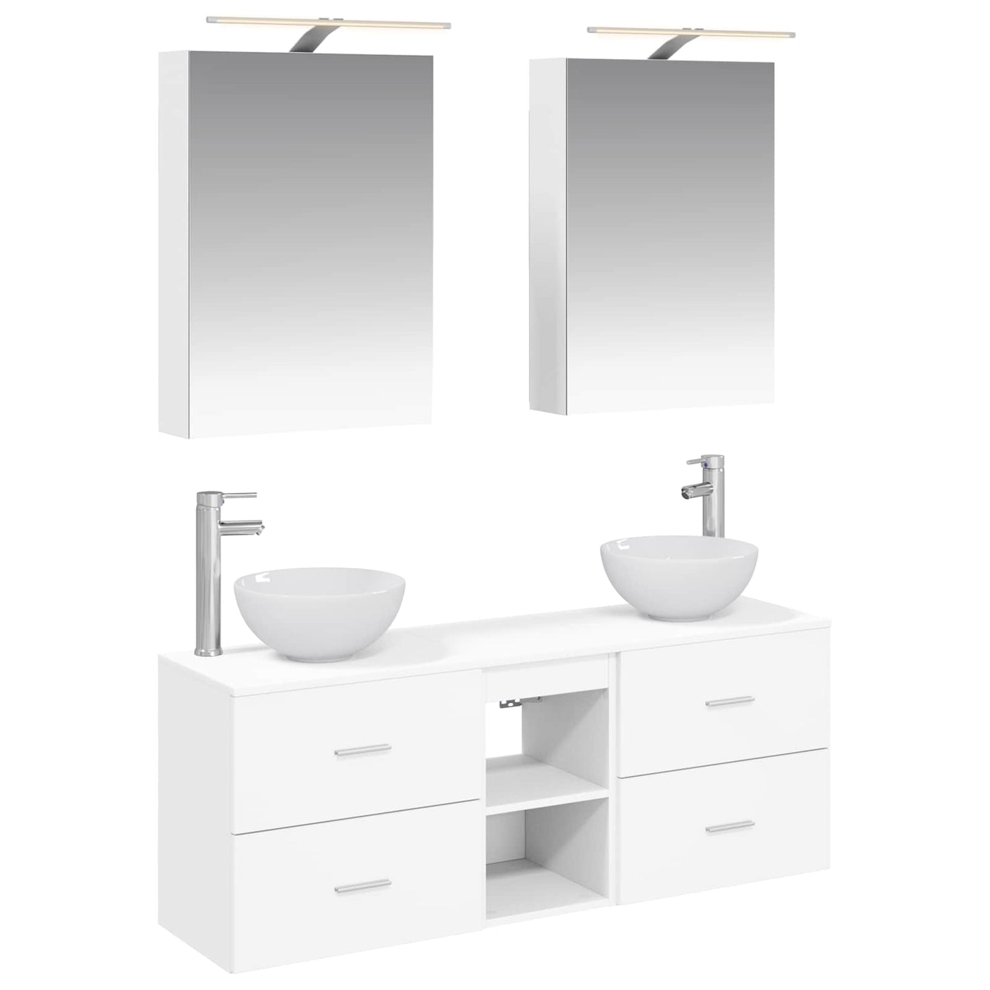 vidaXL Bathroom Cabinet Set 5 pcs White 50 x 14.5 x 70 cm