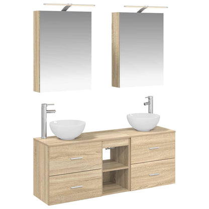 vidaXL Bathroom Cabinet Set 5 pcs Sonoma Oak 50 x 14.5 x 70 cm