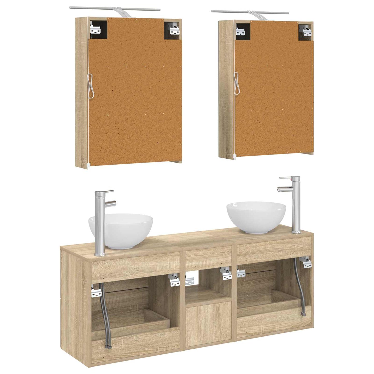 vidaXL Bathroom Cabinet Set 5 pcs Sonoma Oak 50 x 14.5 x 70 cm