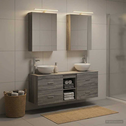 vidaXL Bathroom Cabinet Set 5 pcs Grey Sonoma Engineered Wood