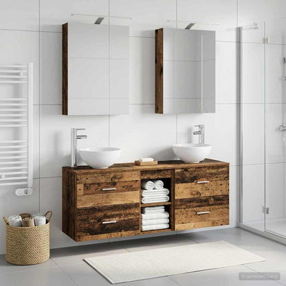 vidaXL Bathroom Cabinet Set 5 pcs Old Wood Engineered Wood