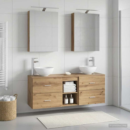 vidaXL Bathroom Cabinet Set 5 pcs Artisan Oak Engineered Wood
