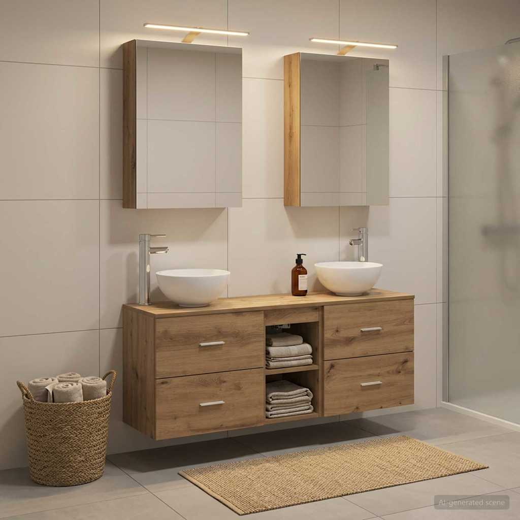 vidaXL Bathroom Cabinet Set 5 pcs Artisan Oak Engineered Wood