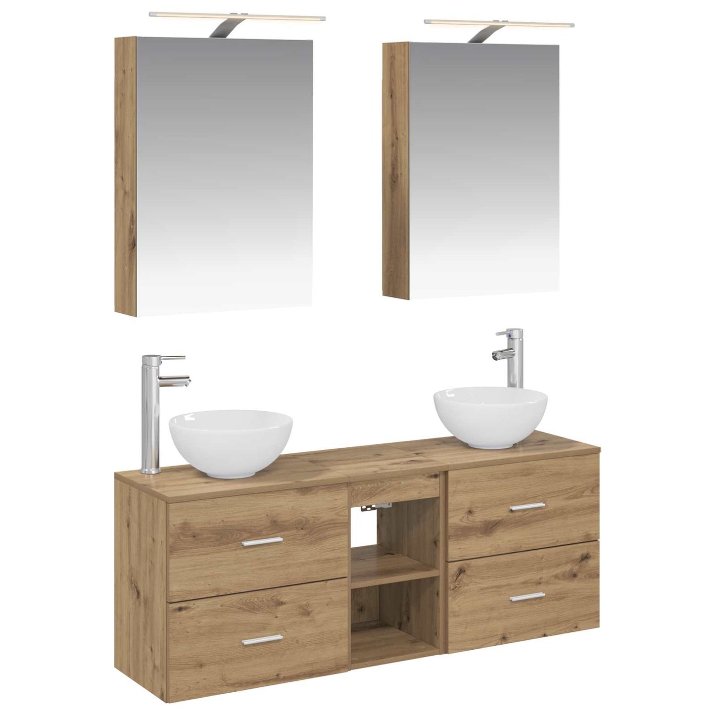 vidaXL Bathroom Cabinet Set 5 pcs Artisan Oak 50 x 14.5 x 70 cm