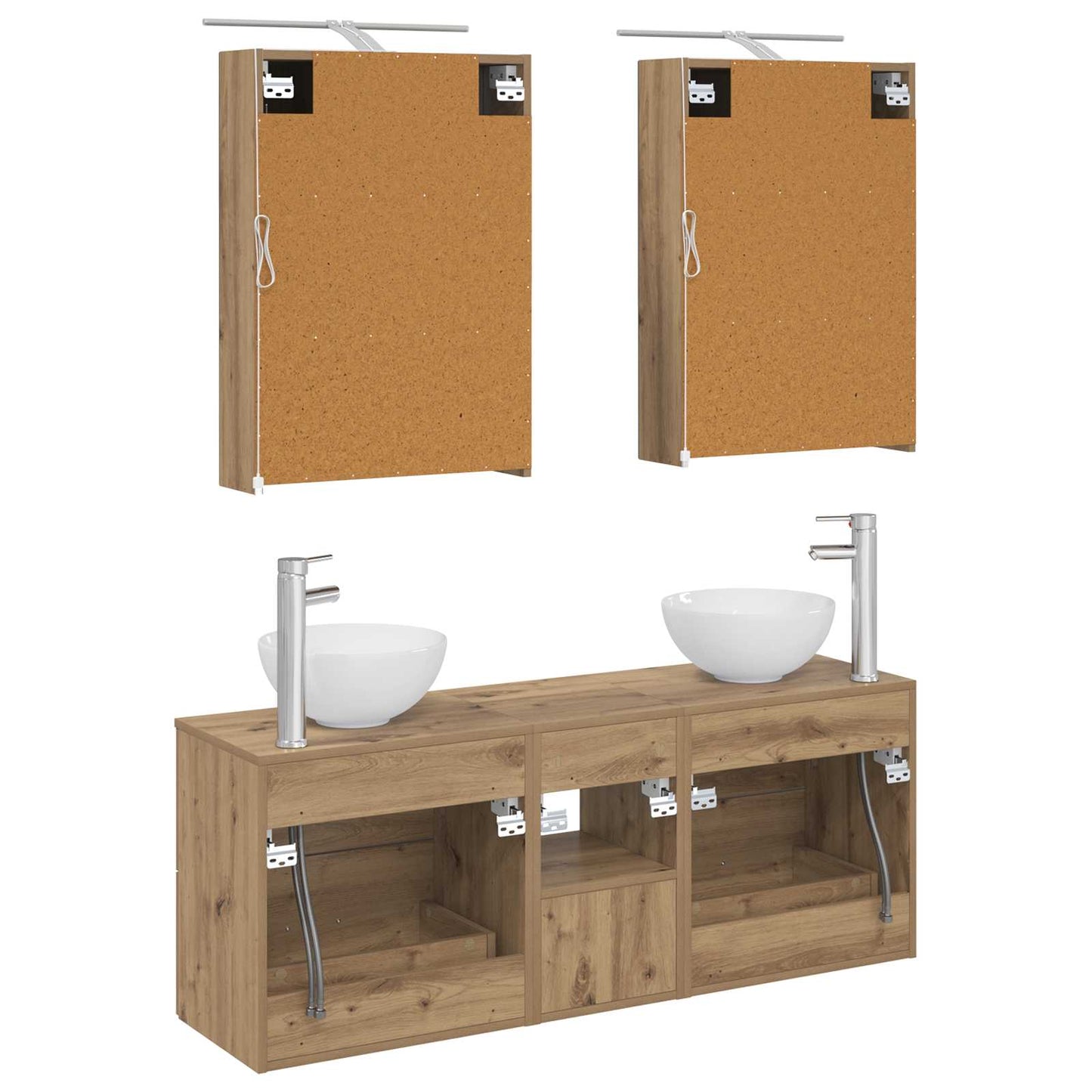 vidaXL Bathroom Cabinet Set 5 pcs Artisan Oak 50 x 14.5 x 70 cm