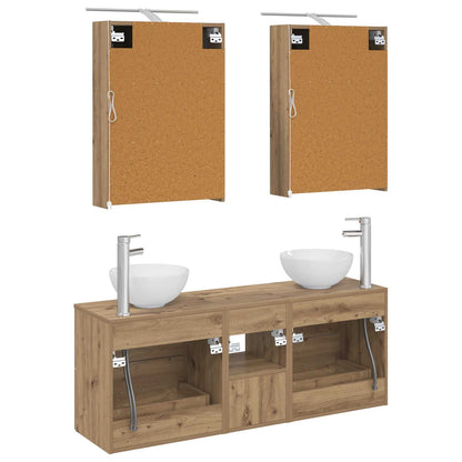 vidaXL Bathroom Cabinet Set 5 pcs Artisan Oak 50 x 14.5 x 70 cm