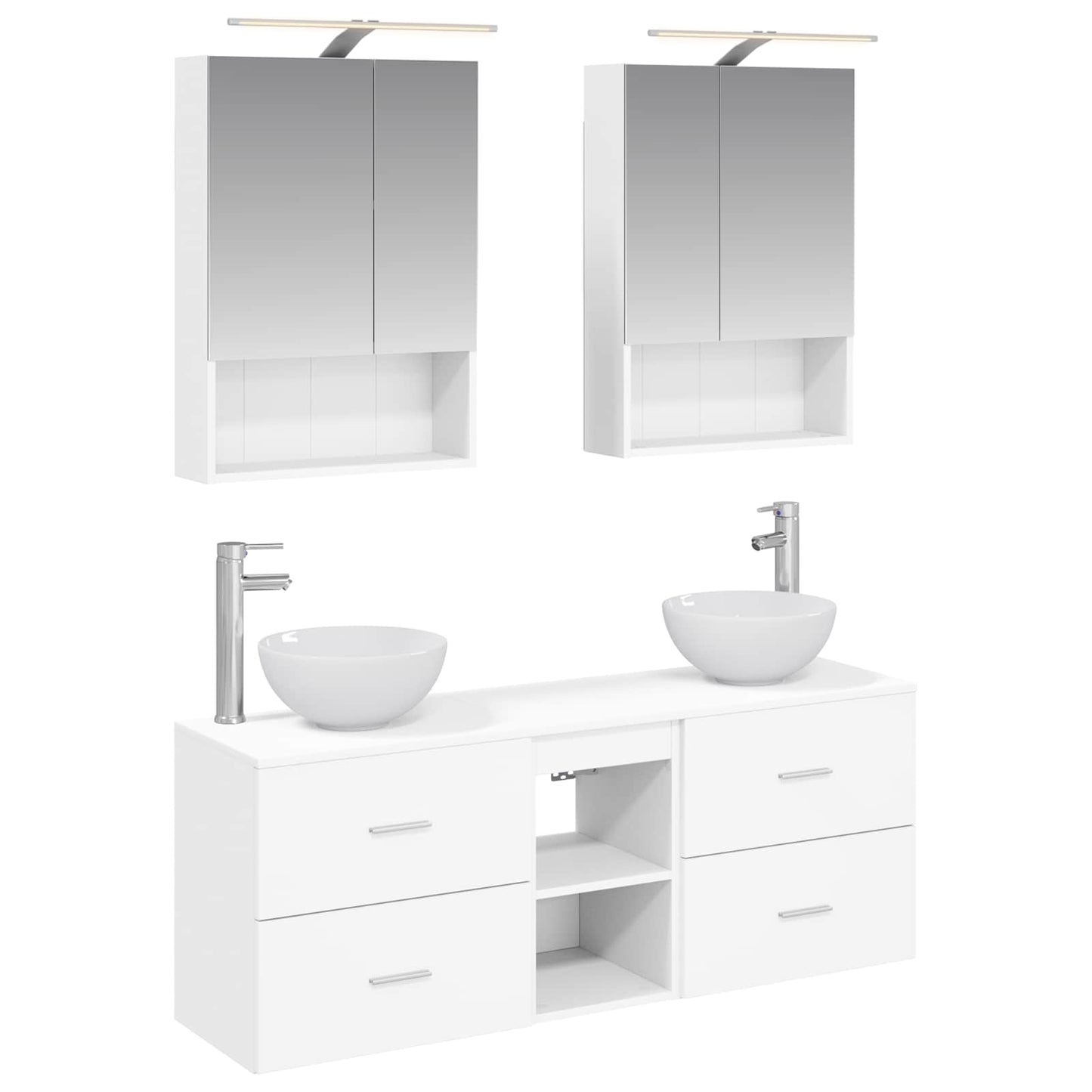 vidaXL Bathroom Cabinet Set 5 pcs White 50 x 14.5 x 70 cm