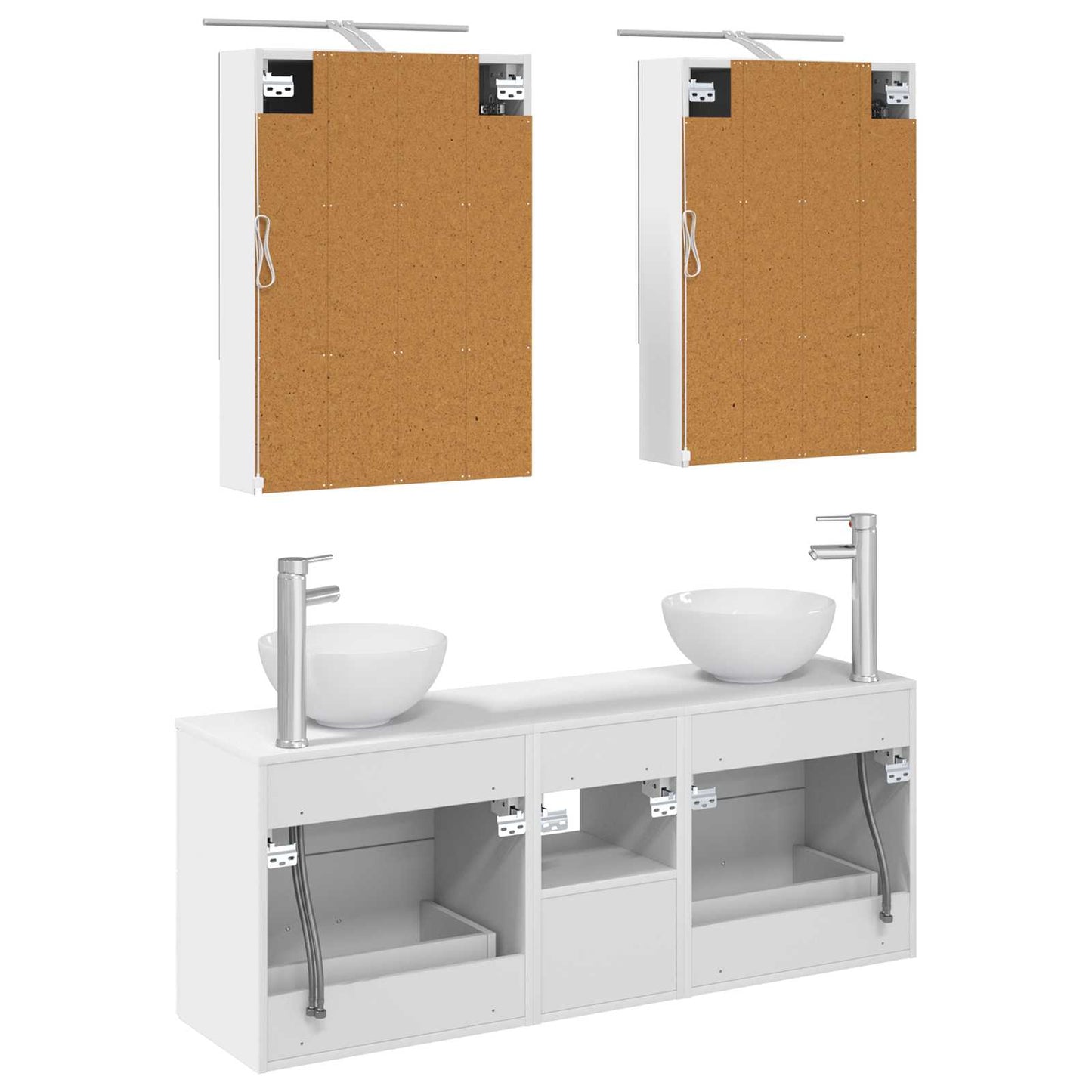 vidaXL Bathroom Cabinet Set 5 pcs White 50 x 14.5 x 70 cm