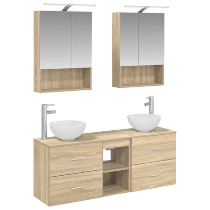 vidaXL Bathroom Cabinet Set 5 pcs Sonoma Oak 50 x 14.5 x 70 cm