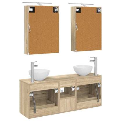 vidaXL Bathroom Cabinet Set 5 pcs Sonoma Oak 50 x 14.5 x 70 cm