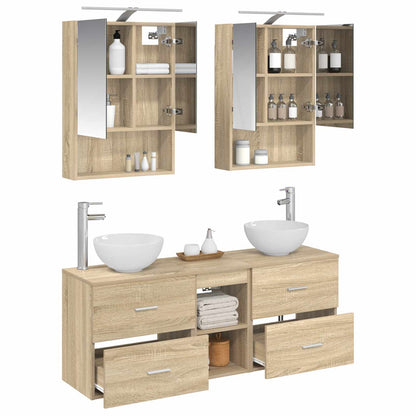 vidaXL Bathroom Cabinet Set 5 pcs Sonoma Oak 50 x 14.5 x 70 cm