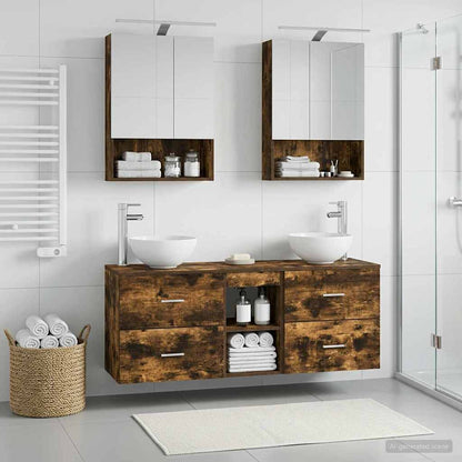 vidaXL Bathroom Cabinet Set 5 pcs Smoked Oak Engineered Wood