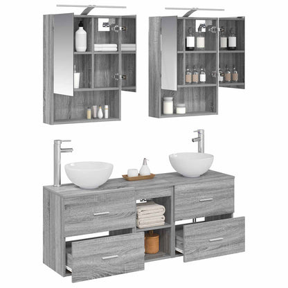 vidaXL Bathroom Cabinet Set 5 pcs Grey Sonoma 50 x 14.5 x 70 cm