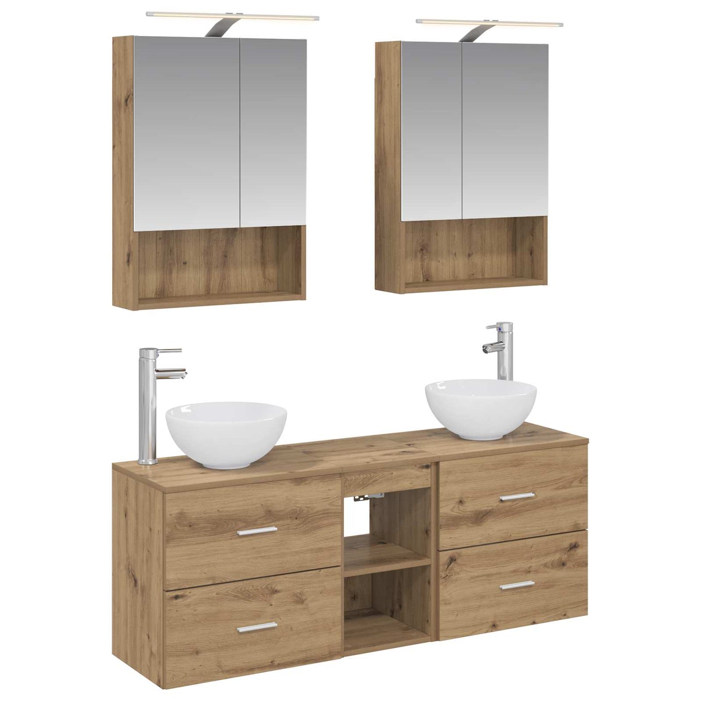 vidaXL Bathroom Cabinet Set 5 pcs Artisan Oak 50 x 14.5 x 70 cm