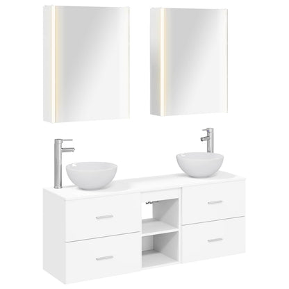 vidaXL Bathroom Cabinet Set 5 pcs White 53 x 15.5 x 70 cm