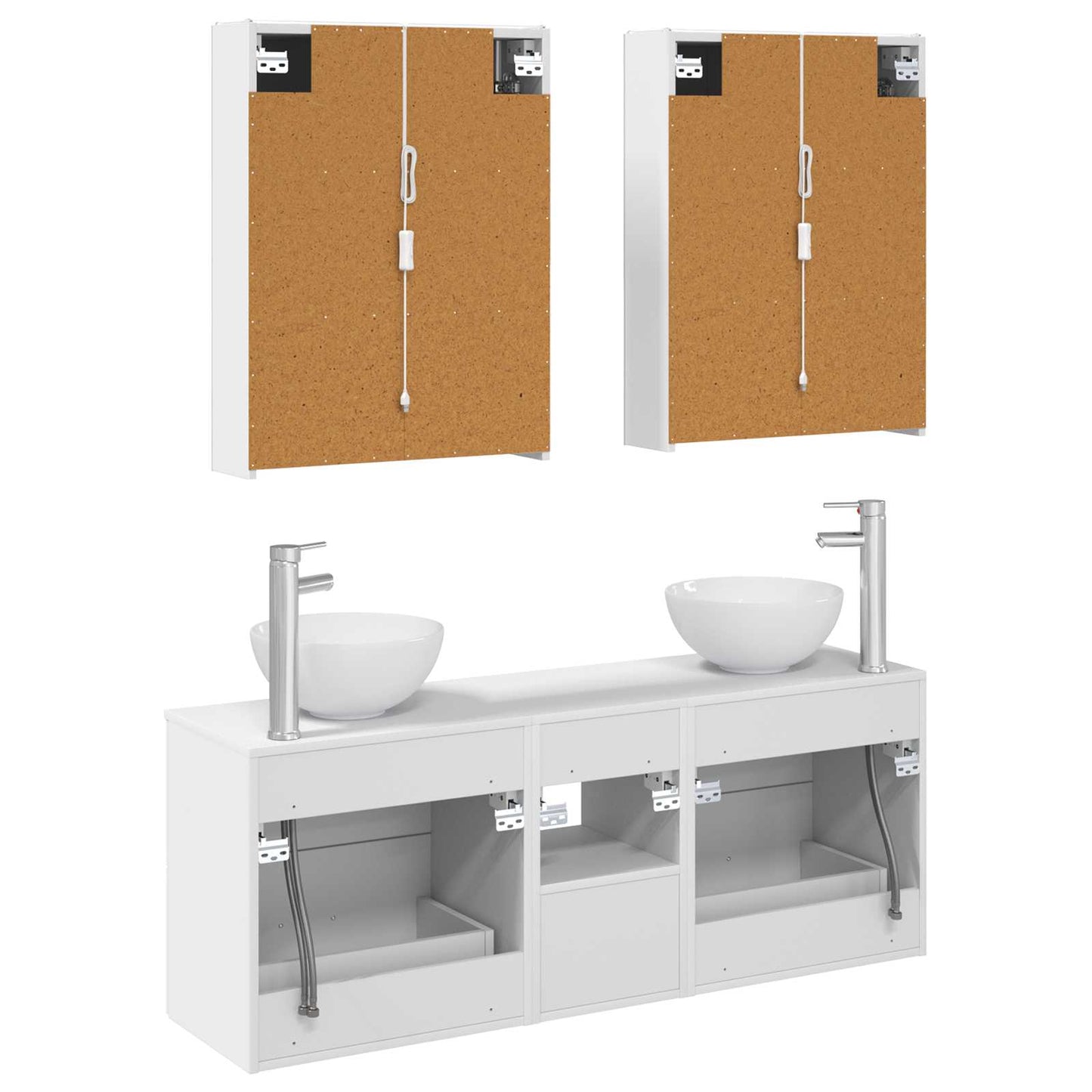 vidaXL Bathroom Cabinet Set 5 pcs White 53 x 15.5 x 70 cm