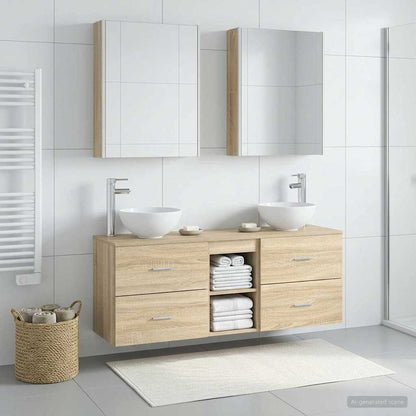 vidaXL Bathroom Cabinet Set 5 pcs Sonoma Oak Engineered Wood