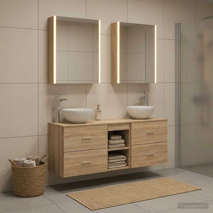 vidaXL Bathroom Cabinet Set 5 pcs Sonoma Oak Engineered Wood
