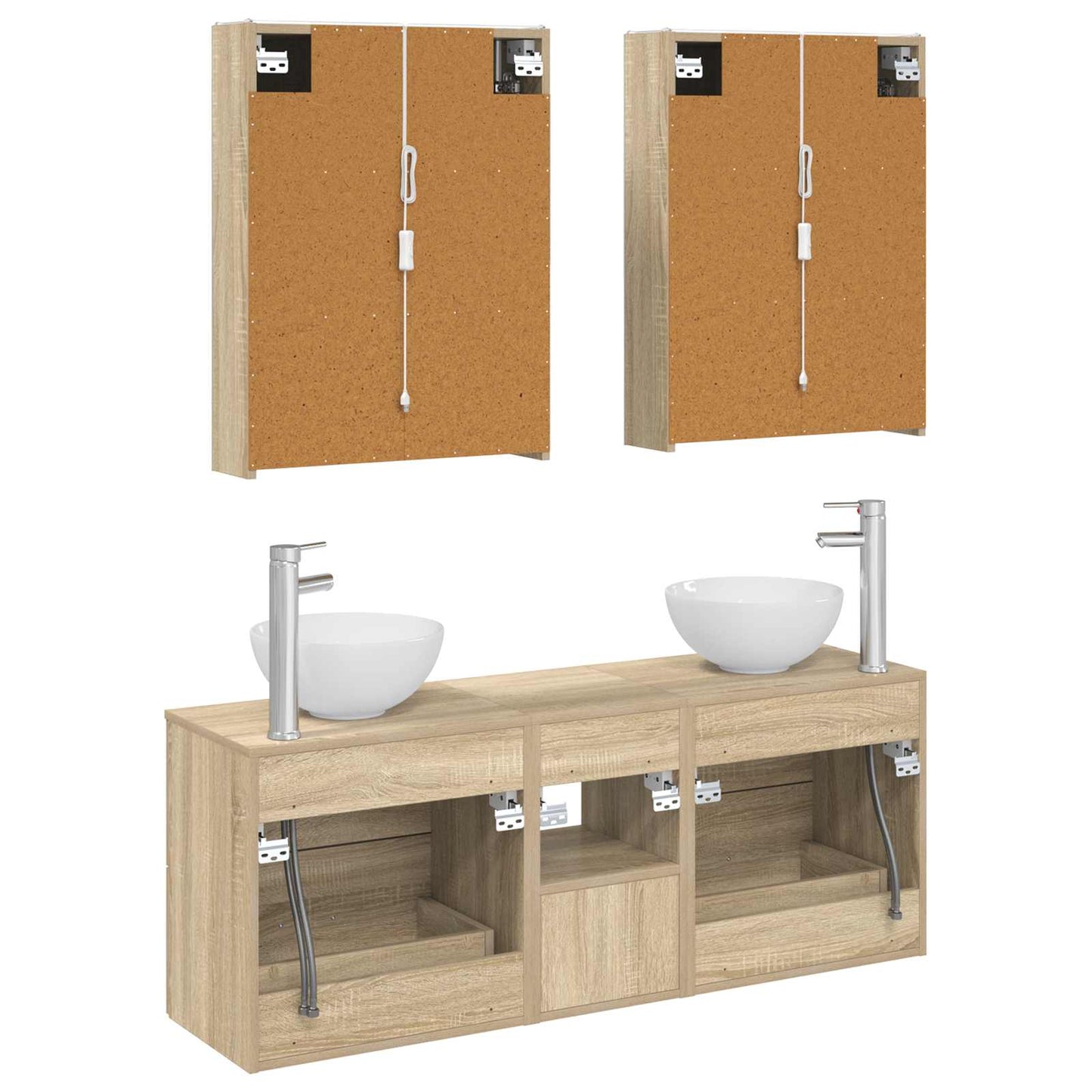 vidaXL Bathroom Cabinet Set 5 pcs Sonoma Oak 53 x 15.5 x 70 cm